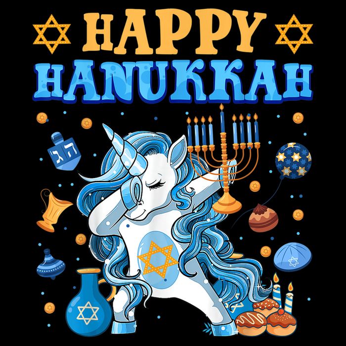 Happy Happy Hanukkah Unicorn Jewnicorn Chanukah Jewish Xmas Gifts Doggie Tank