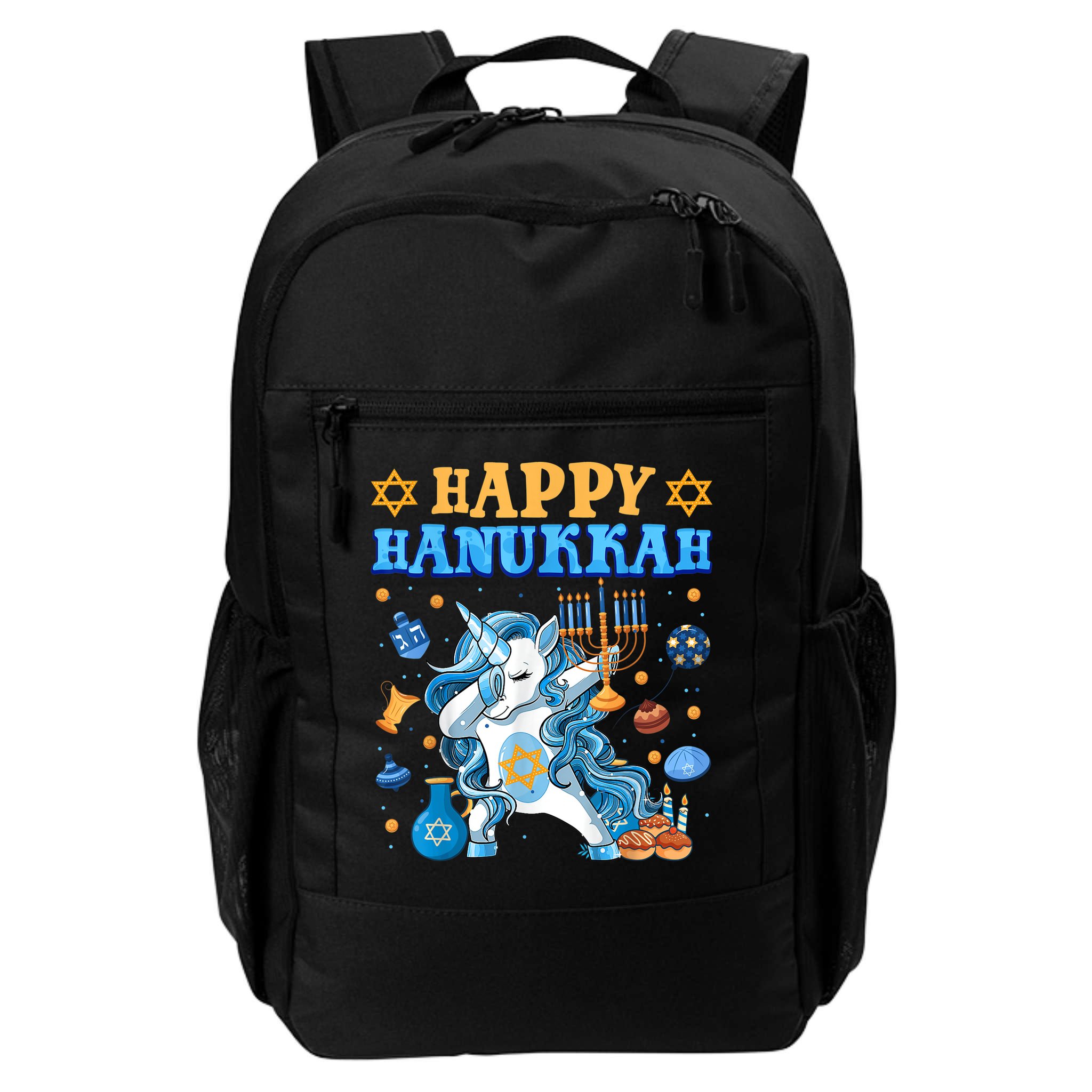 Happy Happy Hanukkah Unicorn Jewnicorn Chanukah Jewish Xmas Gifts Backpack