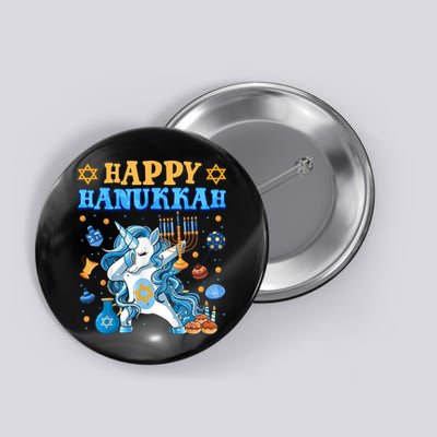 Happy Happy Hanukkah Unicorn Jewnicorn Chanukah Jewish Xmas Gifts Button