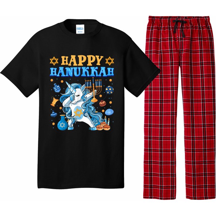 Happy Happy Hanukkah Unicorn Jewnicorn Chanukah Jewish Xmas Gifts Pajama Set