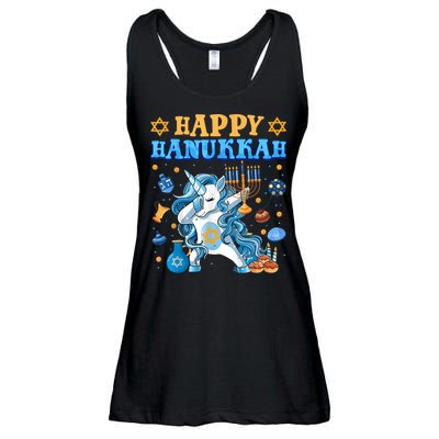 Happy Happy Hanukkah Unicorn Jewnicorn Chanukah Jewish Xmas Gifts Ladies Essential Flowy Tank