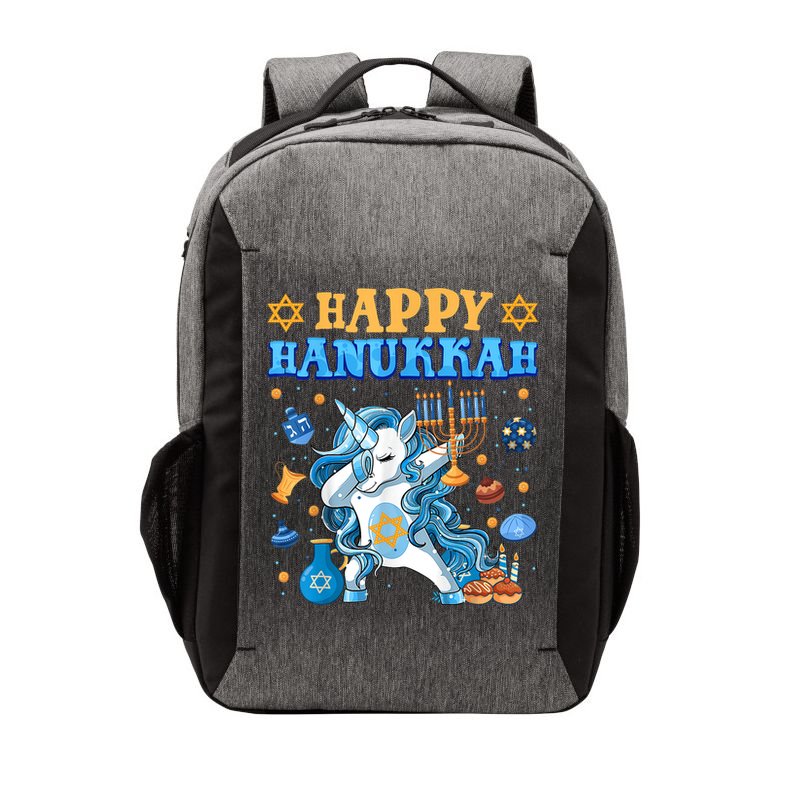 Happy Happy Hanukkah Unicorn Jewnicorn Chanukah Jewish Xmas Gifts Vector Backpack