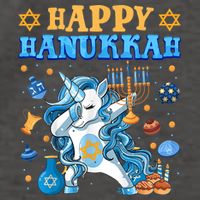 Happy Happy Hanukkah Unicorn Jewnicorn Chanukah Jewish Xmas Gifts Vector Backpack