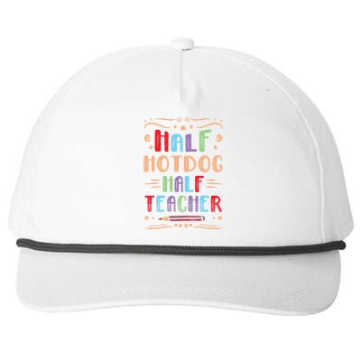 Half Hotdog Half Teacher Sausage Foodie Meat Lover Great Gift Snapback Five-Panel Rope Hat