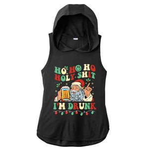 Ho Ho Holy Shit Im Drunk Beer Santa Hat Christmas Ing Gift Ladies PosiCharge Tri-Blend Wicking Draft Hoodie Tank