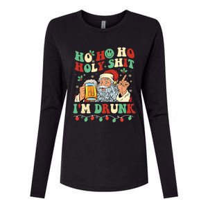 Ho Ho Holy Shit Im Drunk Beer Santa Hat Christmas Ing Gift Womens Cotton Relaxed Long Sleeve T-Shirt