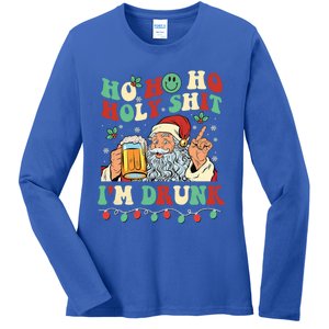 Ho Ho Holy Shit Im Drunk Beer Santa Hat Christmas Ing Gift Ladies Long Sleeve Shirt