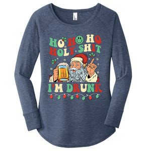 Ho Ho Holy Shit Im Drunk Beer Santa Hat Christmas Ing Gift Women's Perfect Tri Tunic Long Sleeve Shirt