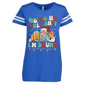 Ho Ho Holy Shit Im Drunk Beer Santa Hat Christmas Ing Gift Enza Ladies Jersey Football T-Shirt