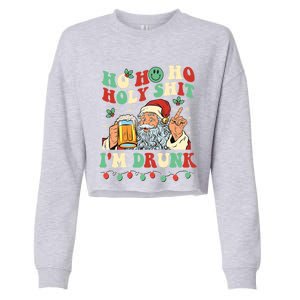 Ho Ho Holy Shit Im Drunk Beer Santa Hat Christmas Ing Gift Cropped Pullover Crew