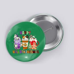 Happy Hallothanksmas Halloween Thanksgiving Christmas Coffee Button