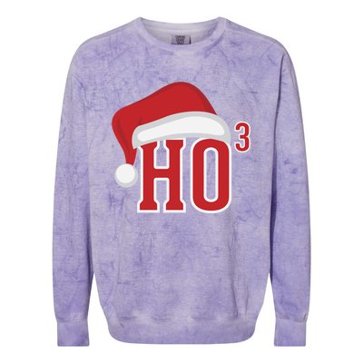 Ho Ho Ho X 3 Third Power Funny Christmas Holiday Gift Colorblast Crewneck Sweatshirt