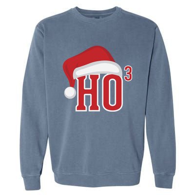 Ho Ho Ho X 3 Third Power Funny Christmas Holiday Gift Garment-Dyed Sweatshirt