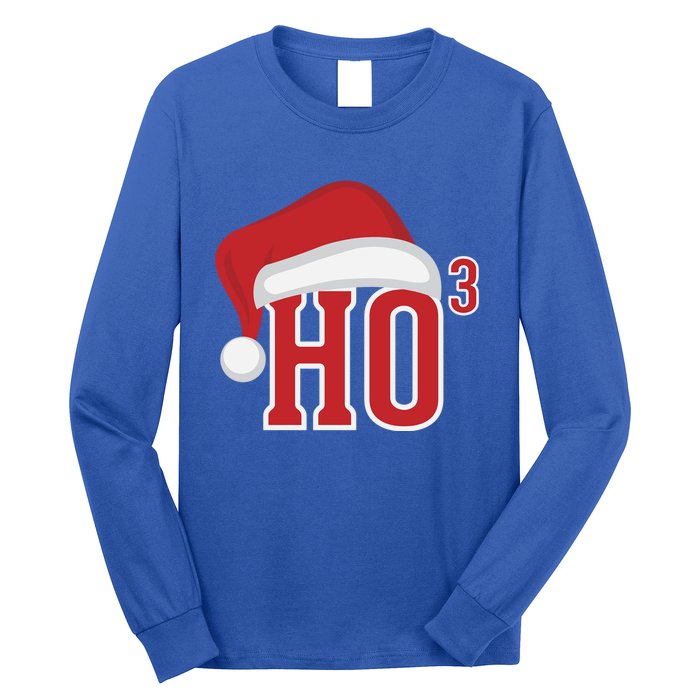 Ho Ho Ho X 3 Third Power Funny Christmas Holiday Gift Long Sleeve Shirt