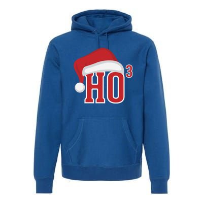 Ho Ho Ho X 3 Third Power Funny Christmas Holiday Gift Premium Hoodie