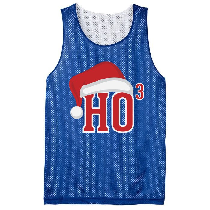 Ho Ho Ho X 3 Third Power Funny Christmas Holiday Gift Mesh Reversible Basketball Jersey Tank