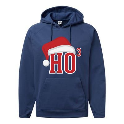 Ho Ho Ho X 3 Third Power Funny Christmas Holiday Gift Performance Fleece Hoodie