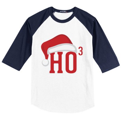 Ho Ho Ho X 3 Third Power Funny Christmas Holiday Gift Baseball Sleeve Shirt