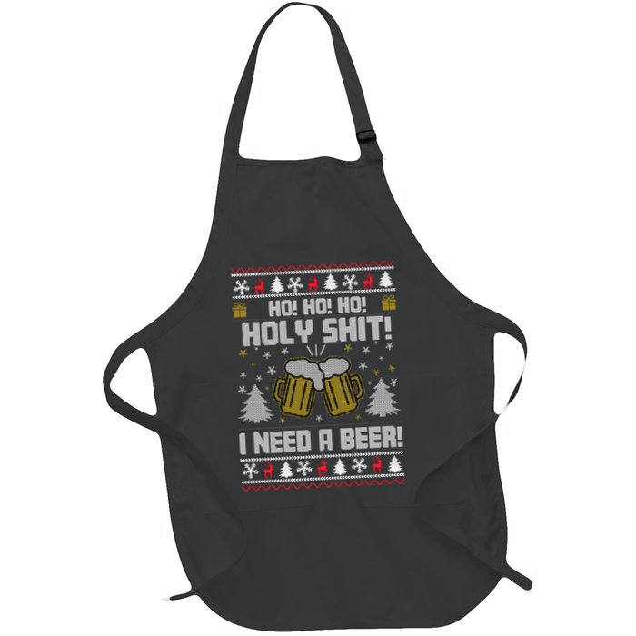 Ho Ho Holy I Need A Beer Santa Claus Ugly Christmas Apron