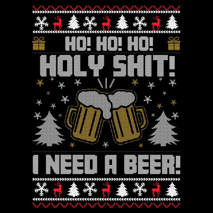 Ho Ho Holy I Need A Beer Santa Claus Ugly Christmas Apron