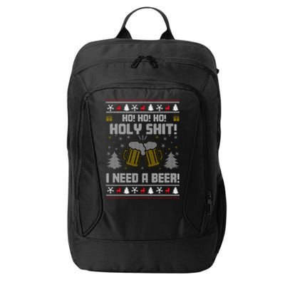 Ho Ho Holy I Need A Beer Santa Claus Ugly Christmas City Backpack