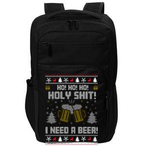 Ho Ho Holy I Need A Beer Santa Claus Ugly Christmas Impact Tech Backpack