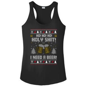 Ho Ho Holy I Need A Beer Santa Claus Ugly Christmas Ladies PosiCharge Competitor Racerback Tank