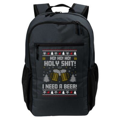 Ho Ho Holy I Need A Beer Santa Claus Ugly Christmas Daily Commute Backpack