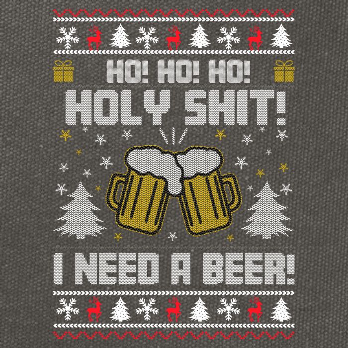 Ho Ho Holy I Need A Beer Santa Claus Ugly Christmas Cotton Canvas Backpack