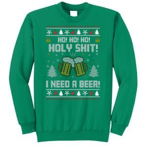 Ho Ho Holy I Need A Beer Santa Claus Ugly Christmas Sweatshirt