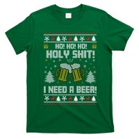 Ho Ho Holy I Need A Beer Santa Claus Ugly Christmas T-Shirt
