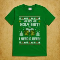 Ho Ho Holy I Need A Beer Santa Claus Ugly Christmas T-Shirt