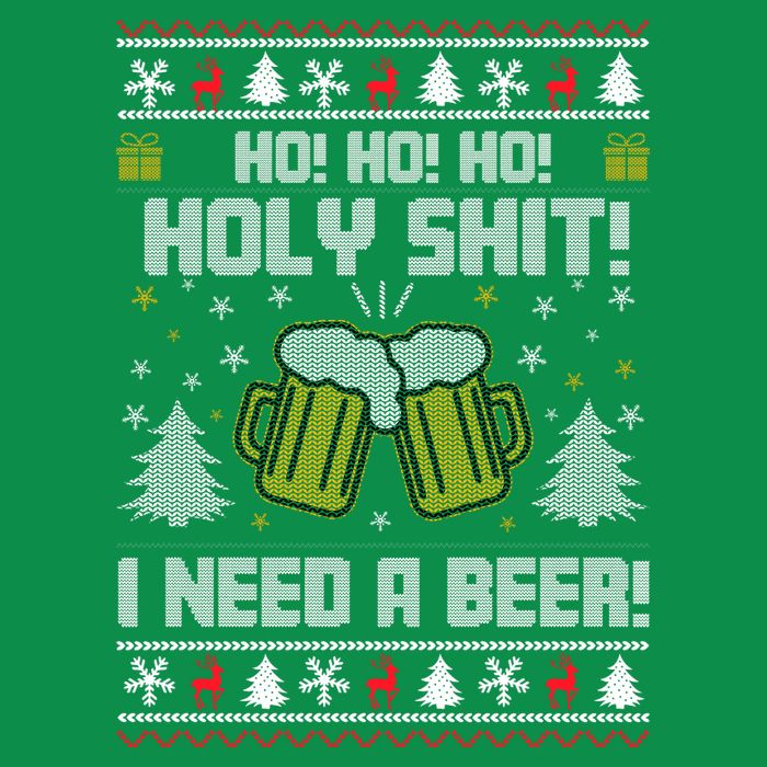 Ho Ho Holy I Need A Beer Santa Claus Ugly Christmas T-Shirt