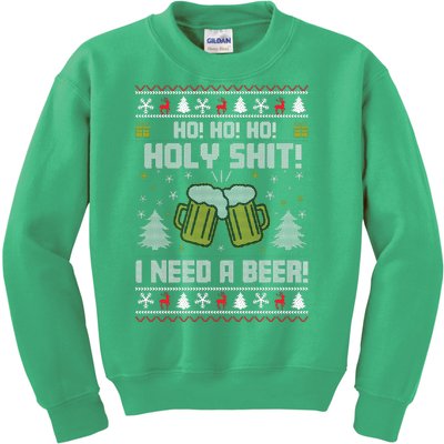 Ho Ho Holy I Need A Beer Santa Claus Ugly Christmas Kids Sweatshirt