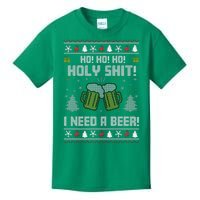 Ho Ho Holy I Need A Beer Santa Claus Ugly Christmas Kids T-Shirt