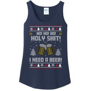 Ho Ho Holy I Need A Beer Santa Claus Ugly Christmas Ladies Essential Tank