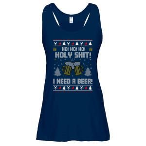 Ho Ho Holy I Need A Beer Santa Claus Ugly Christmas Ladies Essential Flowy Tank