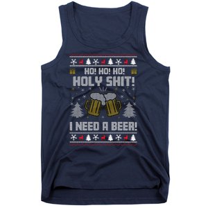 Ho Ho Holy I Need A Beer Santa Claus Ugly Christmas Tank Top