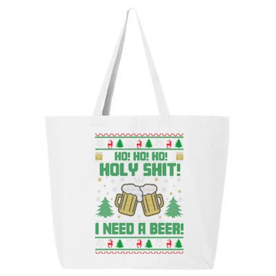 Ho Ho Holy I Need A Beer Santa Claus Ugly Christmas 25L Jumbo Tote