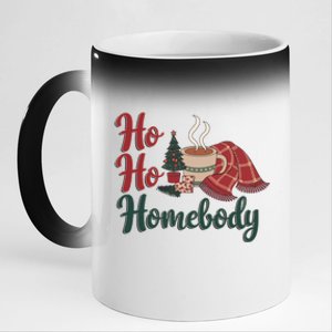 Ho Ho Homebody Cozy Christmas Holiday Winter Art Gift 11oz Black Color Changing Mug