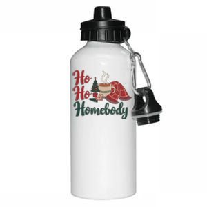 Ho Ho Homebody Cozy Christmas Holiday Winter Art Gift Aluminum Water Bottle