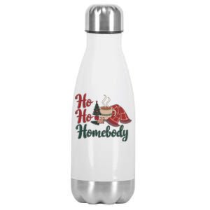 Ho Ho Homebody Cozy Christmas Holiday Winter Art Gift Stainless Steel Insulated Water Bottle