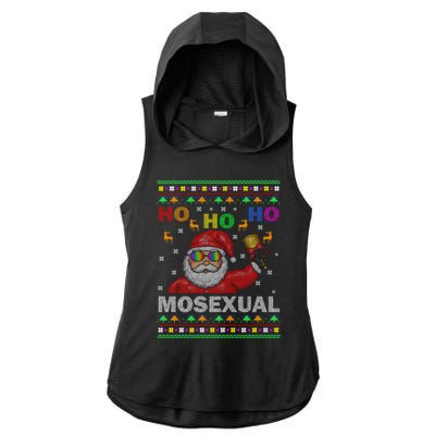 Ho Ho Homosexual Christmas Santa Holiday Pride Pyjama Gift Ladies PosiCharge Tri-Blend Wicking Draft Hoodie Tank