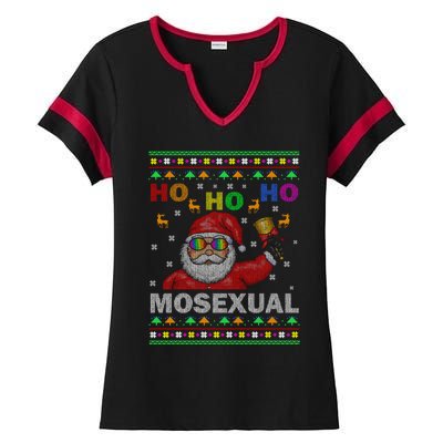 Ho Ho Homosexual Christmas Santa Holiday Pride Pyjama Gift Ladies Halftime Notch Neck Tee