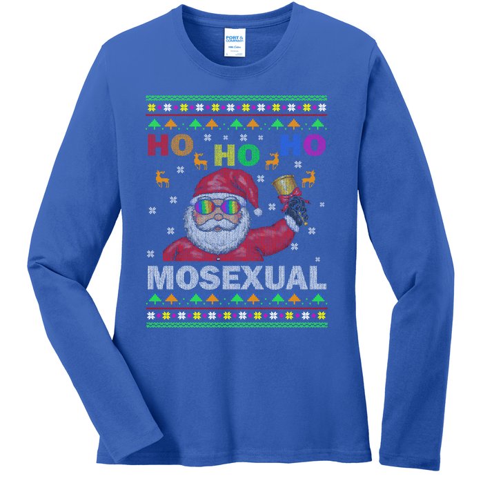 Ho Ho Homosexual Christmas Santa Holiday Pride Pyjama Gift Ladies Long Sleeve Shirt