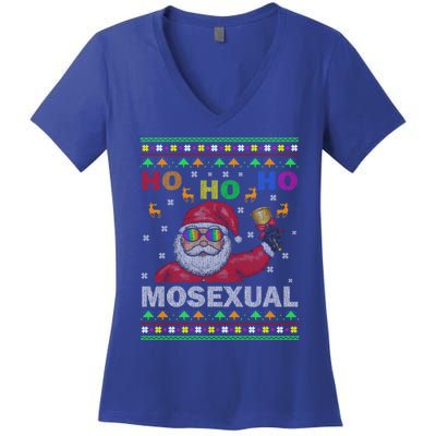 Ho Ho Homosexual Christmas Santa Holiday Pride Pyjama Gift Women's V-Neck T-Shirt