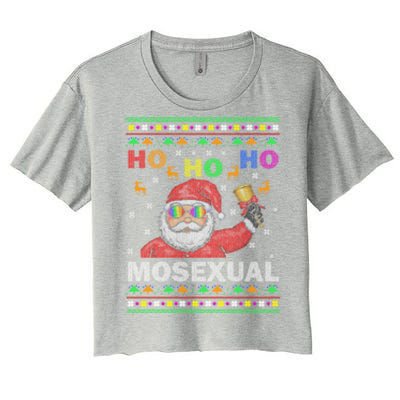 Ho Ho Homosexual Christmas Santa Holiday Pride Pyjama Gift Women's Crop Top Tee