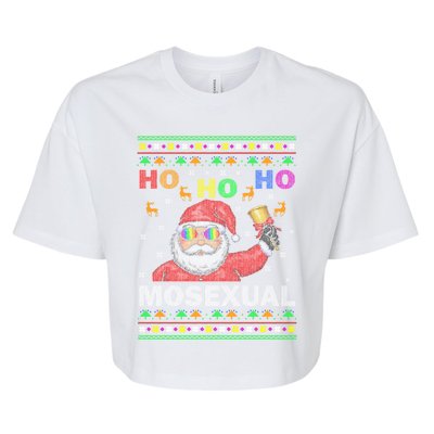 Ho Ho Homosexual Christmas Santa Holiday Pride Pyjama Gift Bella+Canvas Jersey Crop Tee