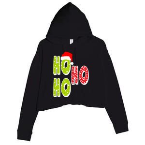 Ho Ho Ho Merry Christmas Festive Crop Fleece Hoodie