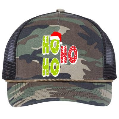 Ho Ho Ho Merry Christmas Festive Retro Rope Trucker Hat Cap